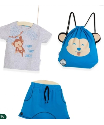 ERKEK ÇOCUK 2-3-4 YAŞ FUNNY JUNGLE 3 LÜ ÇANTALI TAKIM