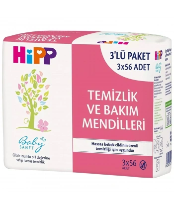Hipp Temizlik Ve Bakım Mendili 3lü 168 Yaprak