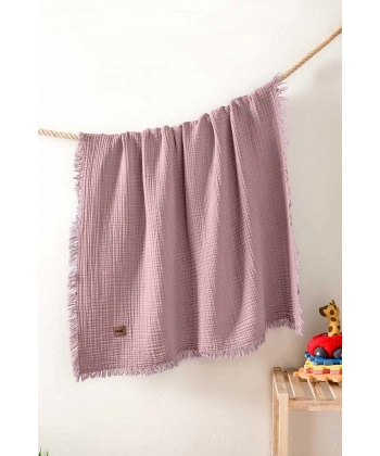 Kanz Bebek 4 Kat Müslin Örtü Knz-027 Gül Kurusu