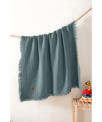 Kanz Bebek 4 Kat Müslin Örtü Knz-027 İndigo