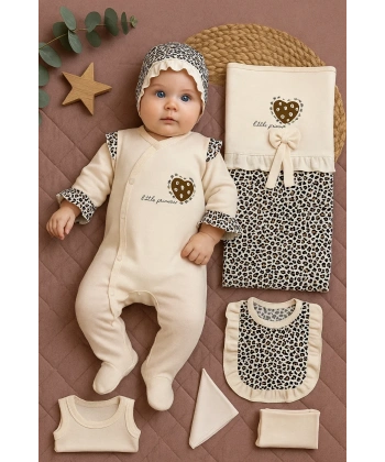Leopar Desenli 8li Set Yeni Doğan