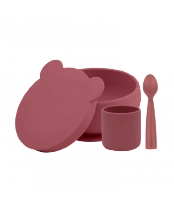 Oioi Blw I Silikon Beslenme Seti 3lü (kaseli) Velvet Rose