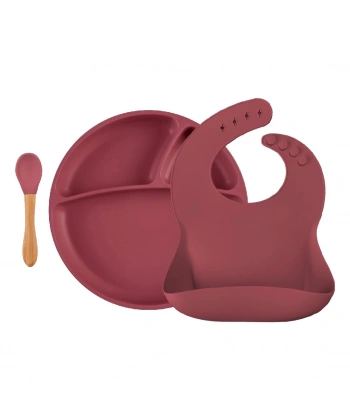 Oioi Blw Iı Silikon Beslenme Seti 3lü (tabaklı) Velvet Rose