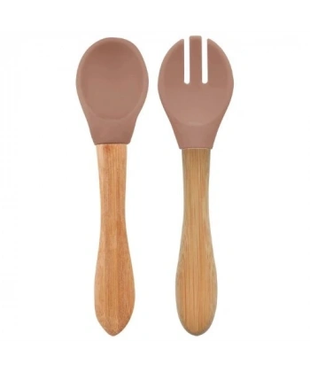 Oioi Mama Kaşığı Ve Çatal Seti Woody Brown