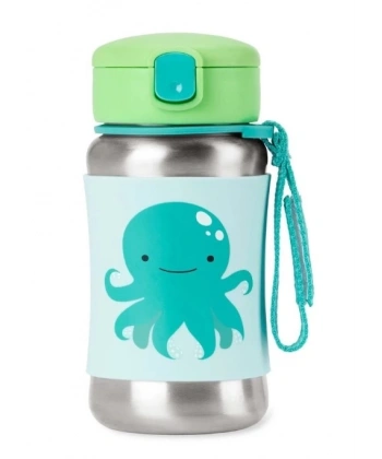 Skip Hop Zoo Pipetli Paslanmaz Çelik Suluk 350 Ml Ahtopot