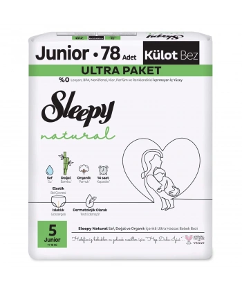 Sleepy Natural Külot Bez 2li Ultra Paket 5 Beden 78 Adet