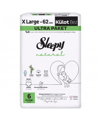 Sleepy Natural Külot Bez 2li Ultra Paket 6 Beden 62 Adet