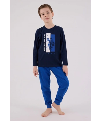 U.s. Polo Assn  Uzun Kol Pijama Takım Us2206-4 Lacivert
