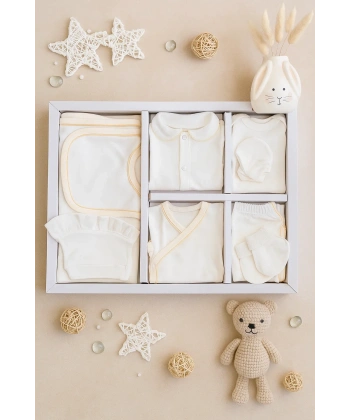 Yakalı 10 Parça Kutulu Erkek Bebek Hastane Çıkış Seti