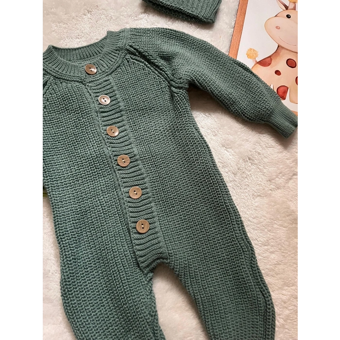 BEBEK ÖRME TULUM VE ŞAPKA SETİ