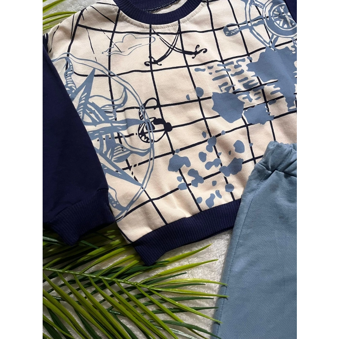 BEBEK PUSULA BASKILI İKİLİ TAKIM