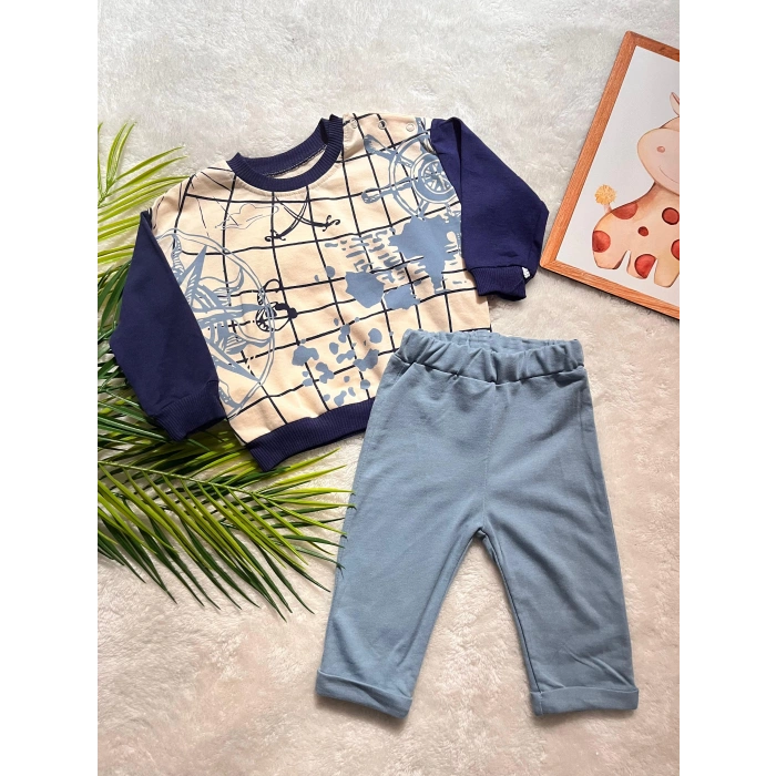 BEBEK PUSULA BASKILI İKİLİ TAKIM