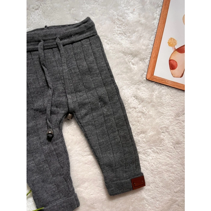 BEBEK TRİKO PANTOLON FÜME
