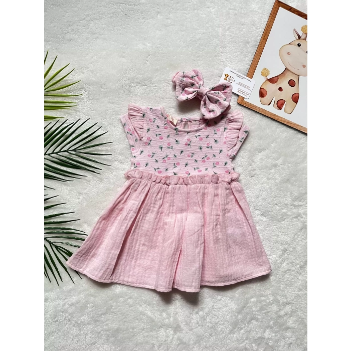 BELLA MUSLİN BANDANALI ELBİSE