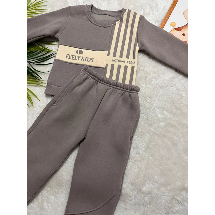 ÇİZGİLİ ŞARDONLU EŞOFMAN TAKIMI