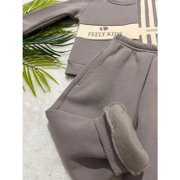 ÇİZGİLİ ŞARDONLU EŞOFMAN TAKIMI