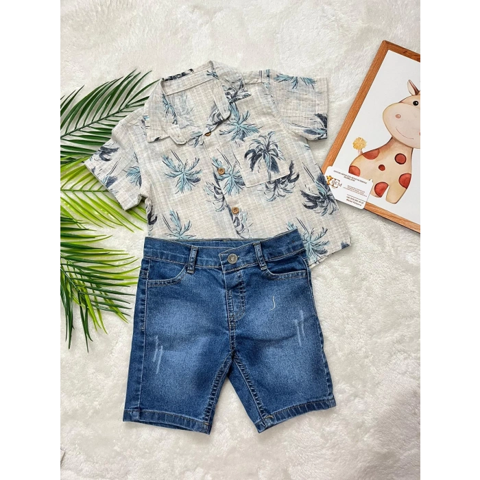 DYLAN KOT ŞORTLU GÖMLEK TAKIMI