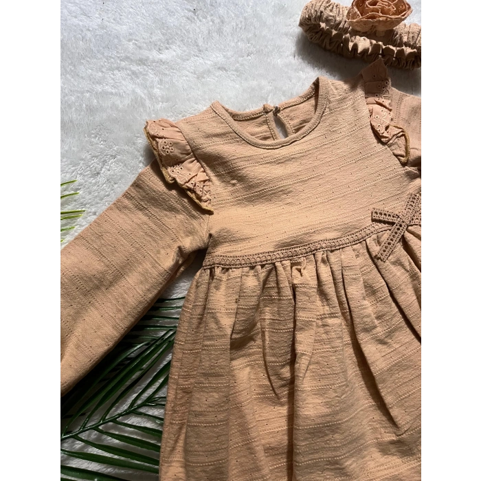 GÜLLÜ BANDANALI KALIN ELBİSE