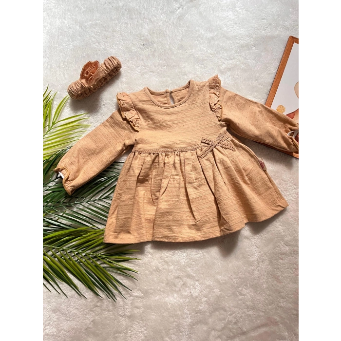 GÜLLÜ BANDANALI KALIN ELBİSE