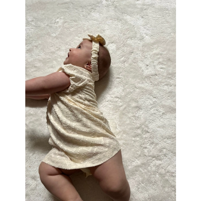 HANNA LASTİKLİ KOL BANDANALI ELBİSE