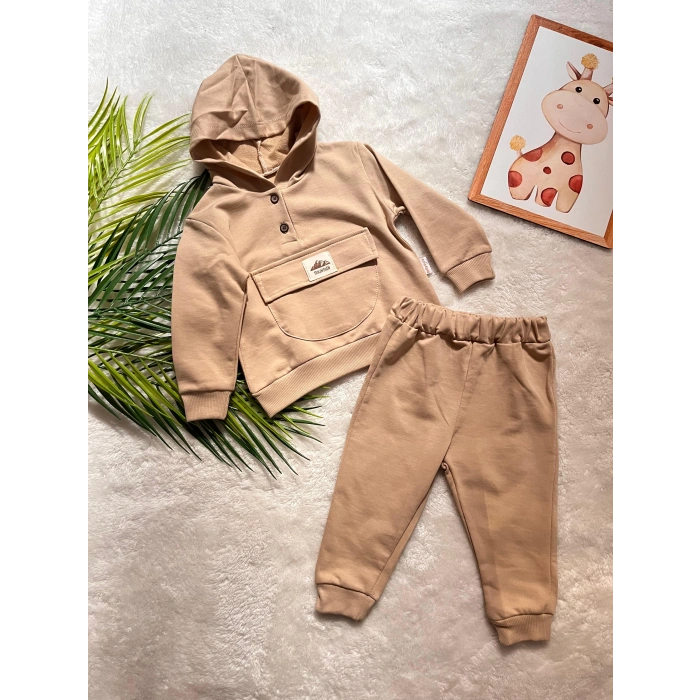 KAPÜŞONLU KANGURU CEPLİ SWEATLİ İKİLİ TAKIM