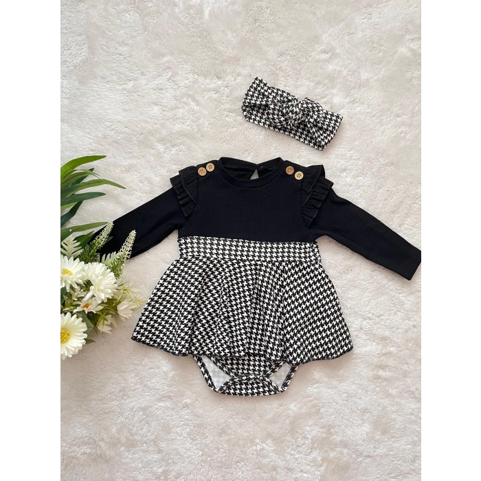 KAZAYAĞI DESENLİ BODYSUİT ELBİSE