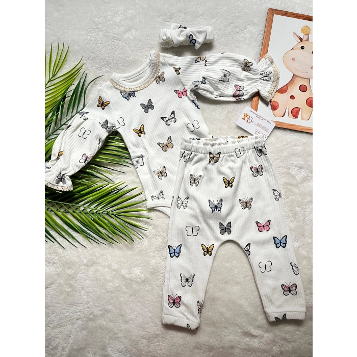 KELEBEK DESENLİ 3LÜ TAKIM