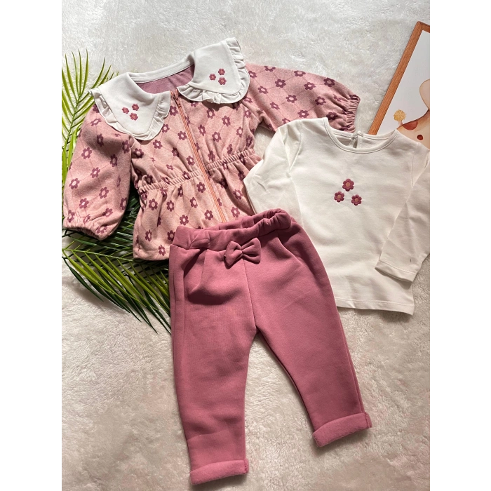 KIZ BEBEK ÜÇLÜ MEVSİMLİK TAKIM