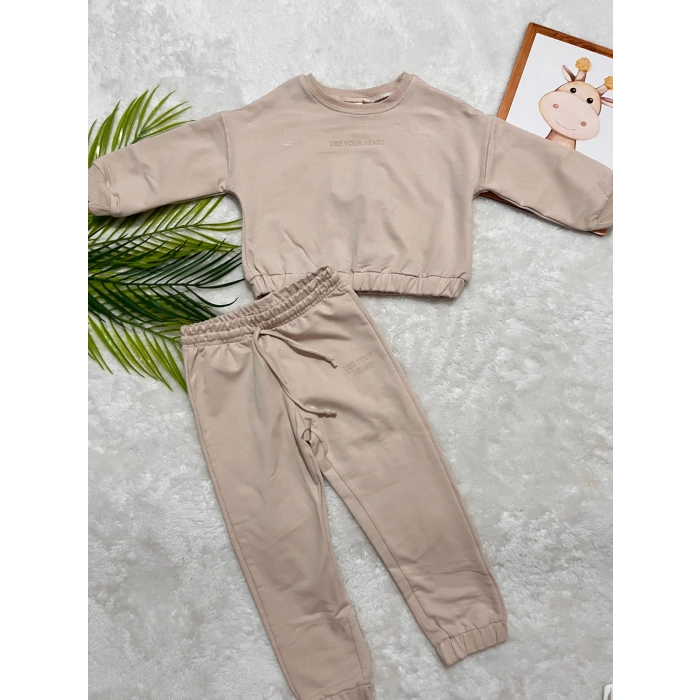 KIZ ÇOCUK OVERSİZE CROP EŞOFMAN TAKIMI