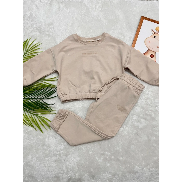 KIZ ÇOCUK OVERSİZE CROP EŞOFMAN TAKIMI