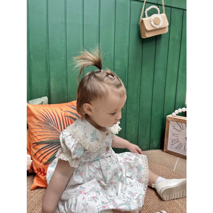 LİLY ÇİÇEK DESENLİ ELBİSE