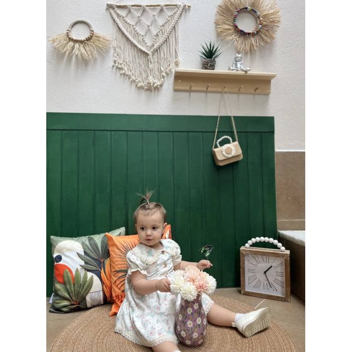 LİLY ÇİÇEK DESENLİ ELBİSE