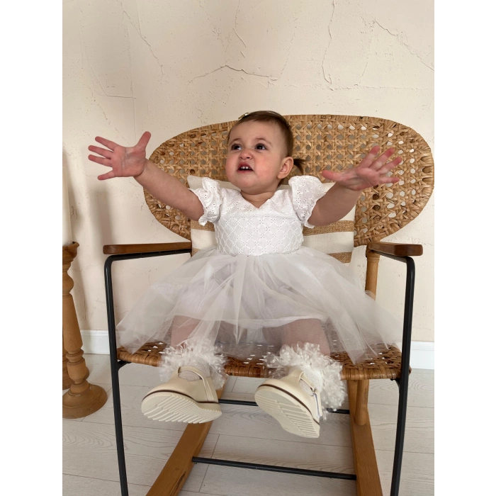 LUNA TÜLLÜ SIRT DETAYLI BEBEK ELBİSE