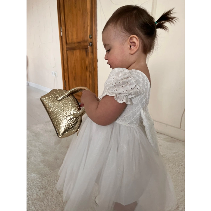 LUNA TÜLLÜ SIRT DETAYLI BEBEK ELBİSE