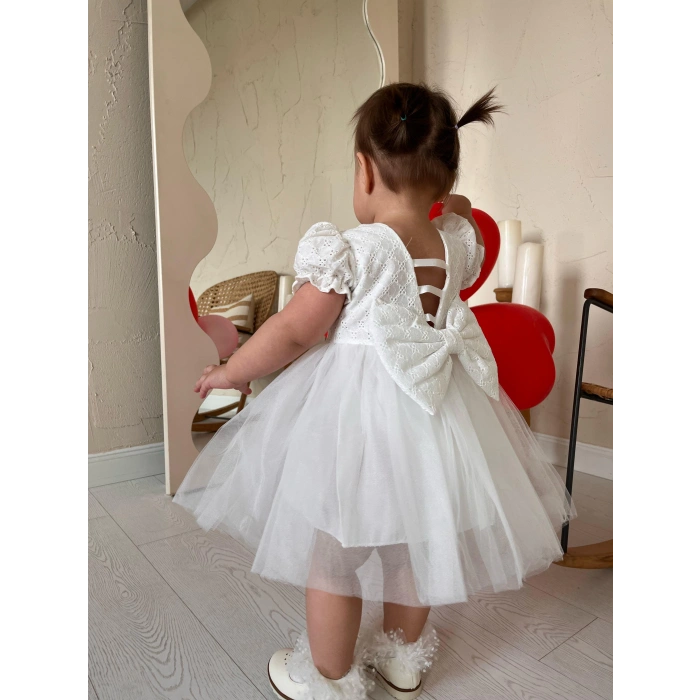 LUNA TÜLLÜ SIRT DETAYLI BEBEK ELBİSE