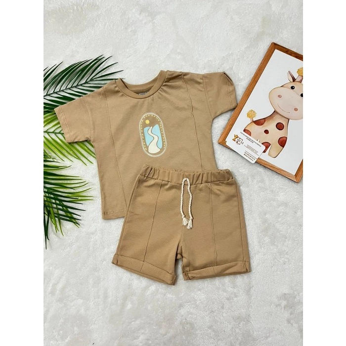 MASON ÖNÜ BASKILI ŞORTLU TAKIM