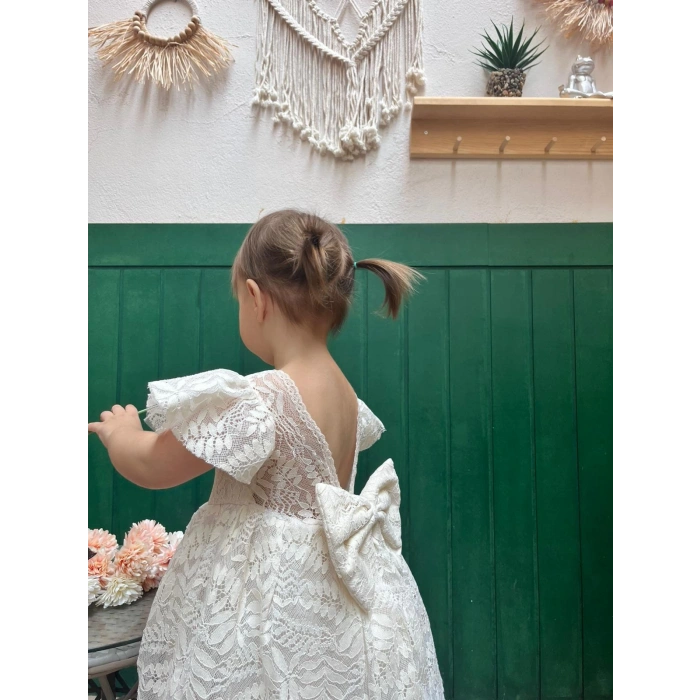 NAZENDE DANTELLİ FİYONKLU ELBİSE