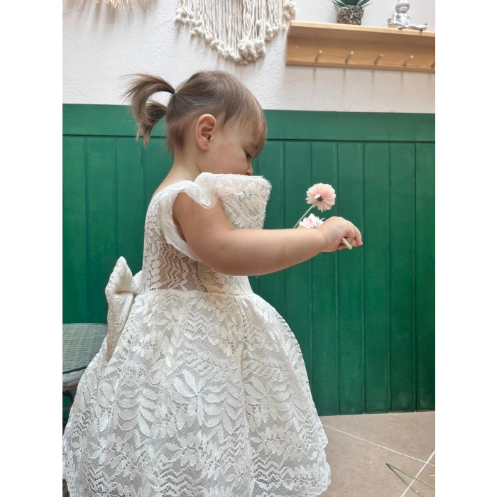 NAZENDE DANTELLİ FİYONKLU ELBİSE