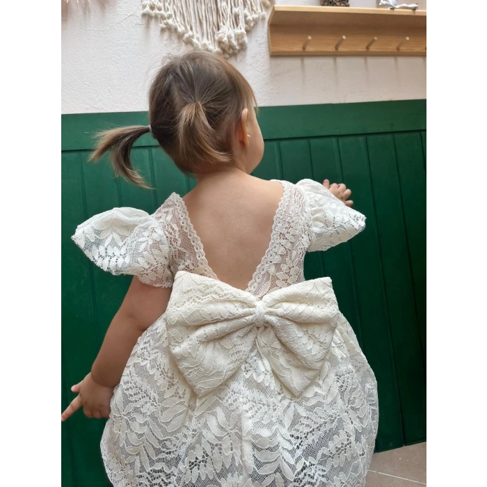 NAZENDE DANTELLİ FİYONKLU ELBİSE