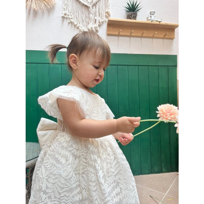 NAZENDE DANTELLİ FİYONKLU ELBİSE