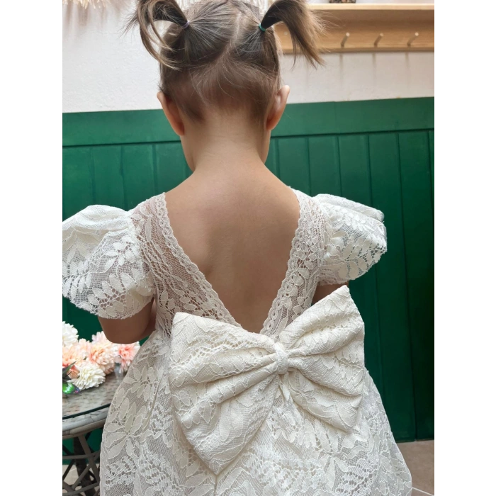 NAZENDE DANTELLİ FİYONKLU ELBİSE