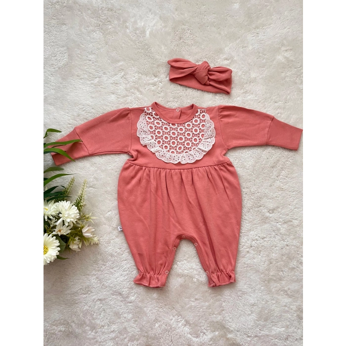 ÖNÜ DANTEL DETAYLI KIZ BEBEK TULUM