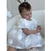SİMA GÜLLÜ KIZ BEBEK ELBİSE - BEYAZ