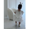 SİMA GÜLLÜ KIZ BEBEK ELBİSE - BEYAZ