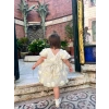 SİMA GÜLLÜ KIZ BEBEK ELBİSE - KREM (SARI)