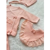WAFFLE KUMAŞ DANTELLİ KIZ BEBEK 5Lİ HASTANE ÇIKIŞI SETİ