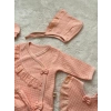 WAFFLE KUMAŞ DANTELLİ KIZ BEBEK 5Lİ HASTANE ÇIKIŞI SETİ