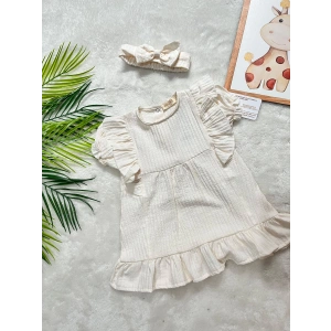 GOFRE KUMAŞ BANDANALI ELBİSE