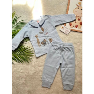 SAFARİ BASKILI YAKA DETAYLI ERKEK BEBEK TAKIM