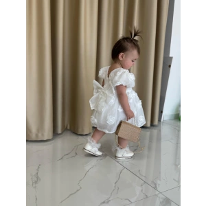 SİMA GÜLLÜ KIZ BEBEK ELBİSE - BEYAZ